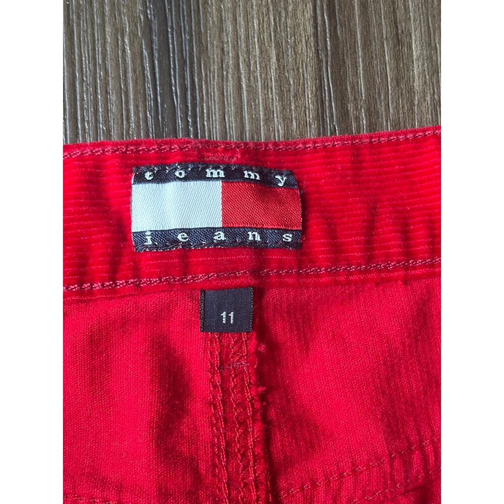 Tommy Hilfiger Fine wale red corduroy skirt sz 11 A-line maxi length modest - Picture 3 of 7